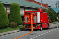 海水利用型消防水利システム（ホース延長車）